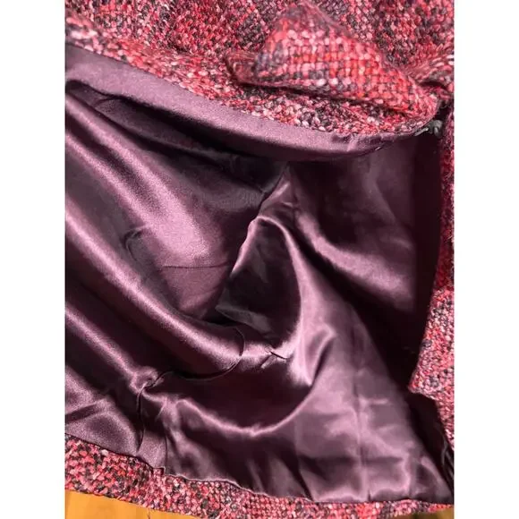 Chicos pink and red tweed ruffle detail blazer jacket size 2 US M/L 8-12 - Picture 6 of 7